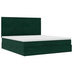 vidaXL Cadre de lit ottoman avec matelas vert foncé 160x200 cm velours