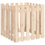 vidaXL Jardinière avec design de clôture 60x60x60 cm pin massif