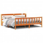 vidaXL Cadre de lit et tête de lit sans matelas cire marron 180x200 cm