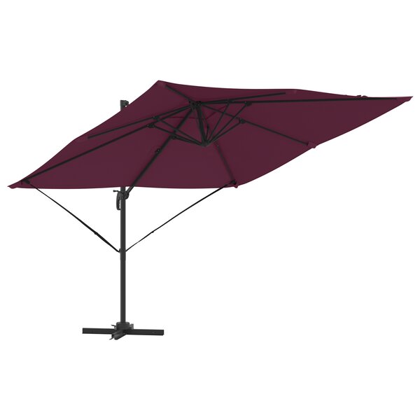 vidaXL Parasol cantilever Roma Bordeaux 286x285x265 cm en alu