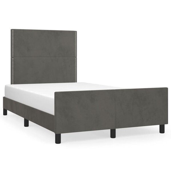 vidaXL Cadre de lit sans matelas gris foncé 120x200 cm velours