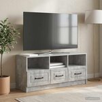 vidaXL Meuble TV Gris béton 102 x 34 5 x 47 cm Bois d'ingénierie
