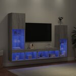 vidaXL Unités murales TV avec LED 4 Pièces gris sonoma bois d'ingénierie