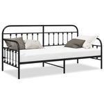 Cadre de lit transformable vidaXL Noir 90x190 cm en acier