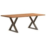vidaXL Table à manger marron clair bois de chêne massif rectangulaire