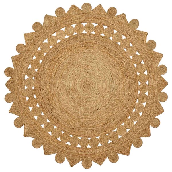 vidaXL Tapis Marron Ø 180 cm Jute