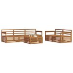 vidaXL Ensemble de canapés d'extérieur 6 Pièces Naturel