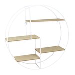 Etagère industrielle ronde en bois et métal 50 cm