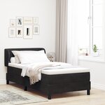 Lit Box Spring vidaXL avec Matelas Noir 100x200 cm Velours
