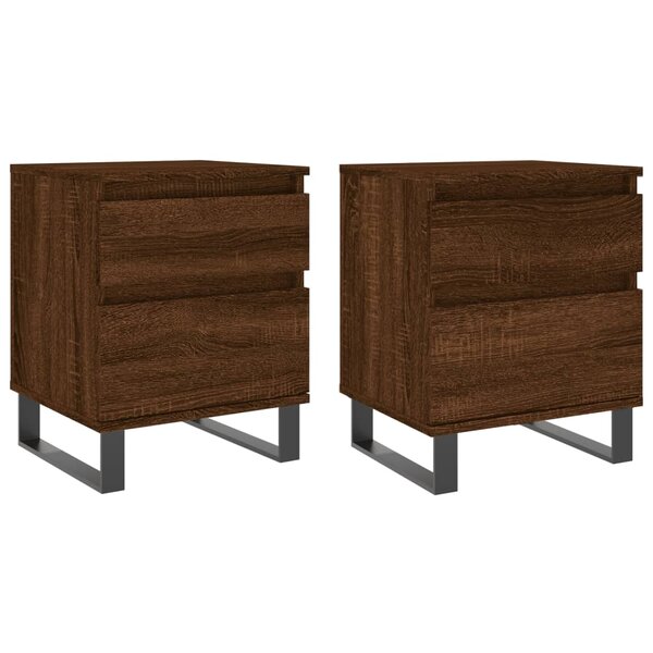 vidaXL Tables de chevet 2 Pièces chêne marron 40x35x50 cm bois ingénierie