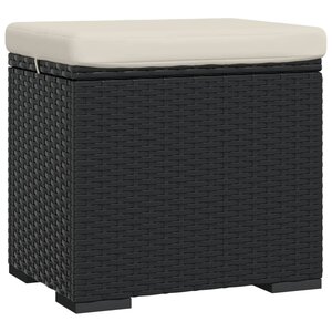 vidaXL Pouf avec coussin noir 40x30x40 cm résine tressée