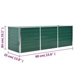 vidaXL Lit surélevé de jardin Acier galvanisé 240x80x77 cm Vert