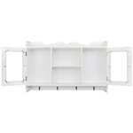 Vitrine murale avec étagère de Livre / DVD / Verre en MDF Blanc