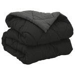 vidaXL Duvet complet toute l'année Noir et anthracite 220 x 155 cm