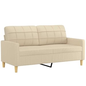 vidaXL Canapé à 2 places Crème 140 cm Tissu