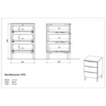 Germania table de chevet gw-california 41x40x60 cm cachemire et noyer