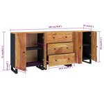 vidaXL Buffets 3 Pièces Bois d'acacia solide