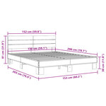 vidaXL Cadre de lit chêne marron 150x200 cm bois d'ingénierie et métal