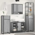 vidaXL Cabinet de salle de bain Gris Sonoma 40 x 30 x 180 cm