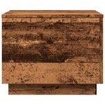 vidaXL Table basse avec lumières LED vieux bois 50x50x40 cm