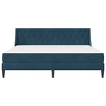vidaXL Cadre de lit avec matelas Bleu 200 x 200 cm Velours