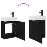 vidaXL Meuble de salle de bain avec robinet Chêne noir