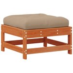 vidaXL Repose-pieds de jardin Bois de pin massif Brun cire