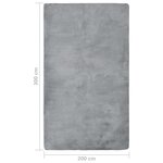 vidaXL Tapis peluche Gris 300x200 cm