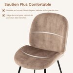 Lot de 2 chaises de salle à manger en velours avec base en métal chaise de loisirs rembourrée moderne chaise d’appoint pour chambre café 20_0008743