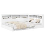 vidaXL Lit Bibliothèque Blanc 135 x 190 cm Bois d'ingénierie