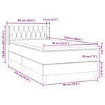 vidaXL Sommier à lattes de lit avec matelas rose 90x220 cm velours