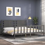 vidaXL Cadre de lit sans matelas gris 200x200 cm bois massif de pin