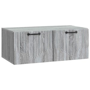 vidaXL Meuble TV mural Sonoma gris 78 5 x 41 x 30 cm Bois d'ingénierie