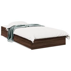 vidaXL Cadre de lit avec tiroirs sans matelas chêne marron 90x200 cm
