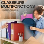 ACROPAQ 10 x Classeur A4-2 Anneaux 25mm- Jusqu'à 200 feuilles  Dos de 3 5 cm- Souple et Durable- Résisitants à l'eau