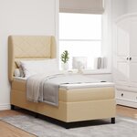 Box Spring VidaXL avec Matelas - Crème  80x200 cm Tissu