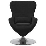 vidaXL Fauteuil œuf Noir 63 x 73 x 90 cm Velours