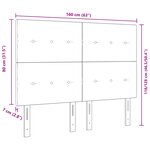 Tête de lit vidaXL en tissu gris clair avec boutons 160 cm