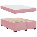 vidaXL Cadre de lit avec matelas Rose 140 x 200 cm Velours