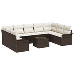 vidaXL Ensemble de canapé de jardin 10 Pièces Gris Poly rotin