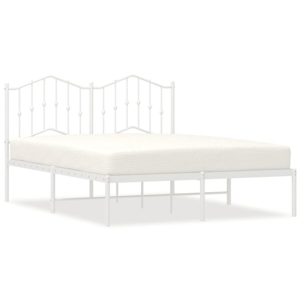 vidaXL Cadre de lit métal sans matelas et tête de lit blanc 140x200 cm