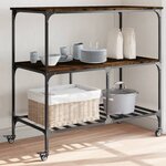 vidaXL Chariot de cuisine chêne fumé 100x50x95 cm bois d'ingénierie