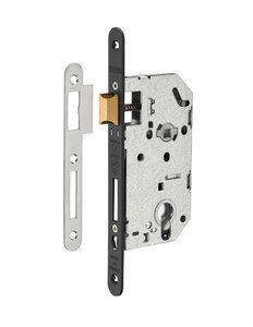 THIRARD - Serrure encastrable Unimax CE NF QC à cylindre pour porte d'entrée  axe50mm  bouts ronds  têtière noire - THIRARD