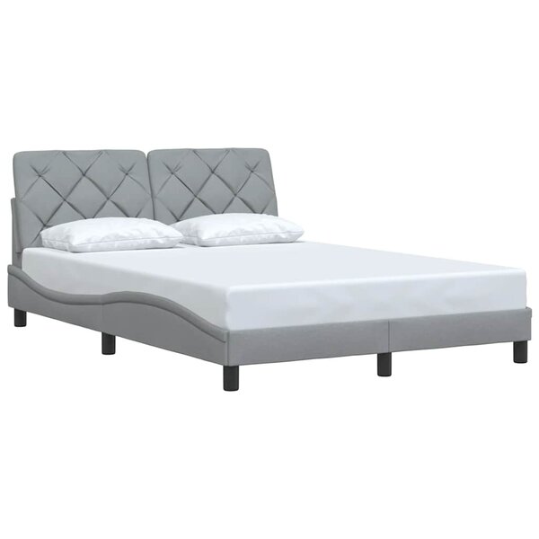 vidaXL Cadre de lit sans matelas gris clair 140x200 cm tissu