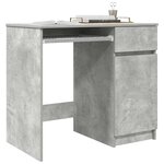 vidaXL Bureau gris béton 86x49x76 cm bois d'ingénierie
