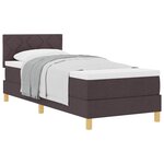 vidaXL Lit à ressorts avec matelas Marron foncé 80 x 200 cm tissu