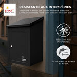 Boîte à colis moyenne 1 porte Noire à accès frontal Acier galvanisé SMART PARCEL BOX™
