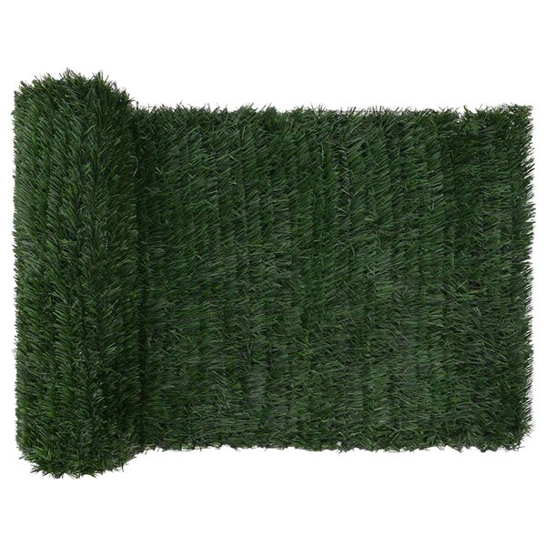 vidaXL Clôture Artificielle Vert foncé 1 x 4 m PVC et Acier