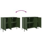 vidaXL Buffet vert olive 100 5x39x79 cm acier laminé à froid