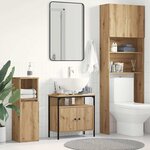 vidaXL Armoire lavabo de salle de bain chêne artisanal 60x30x60 cm